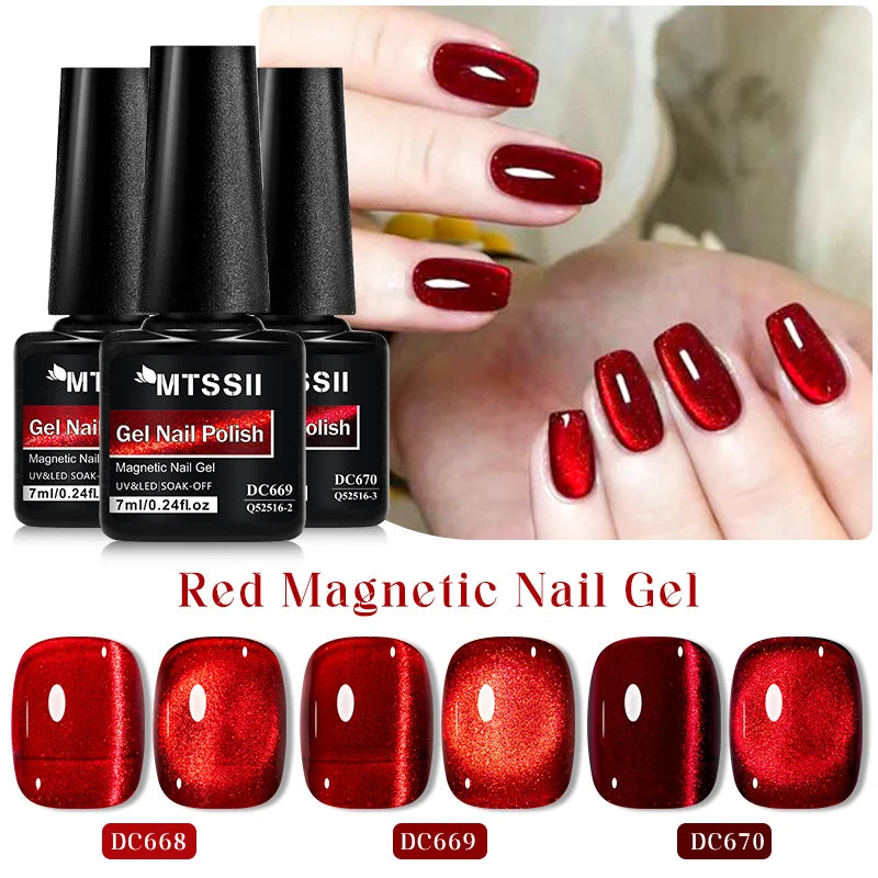 Wine Red Cat Eye Gel Nail Polish – Magnetic 7 ml