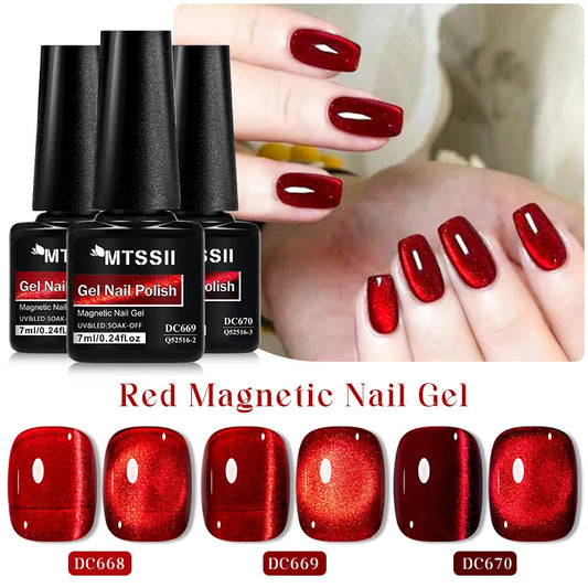Wine Red Cat Eye Gel Nail Polish – Magnetic 7 ml