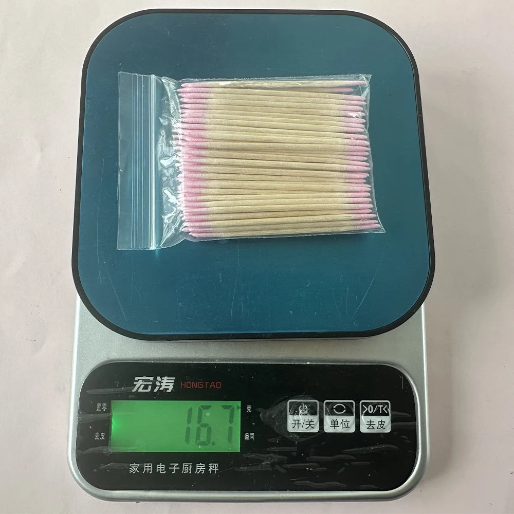Pink Double-Ended Cuticle Pusher Sticks With Cotton Tips
