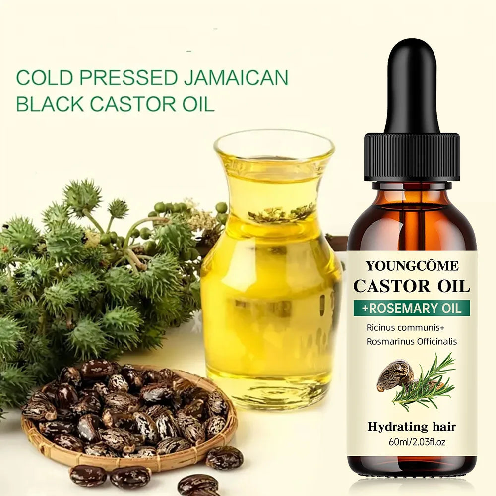 Castor & Rosemary Hair Growth Oil – Thicker, Shinier Hair