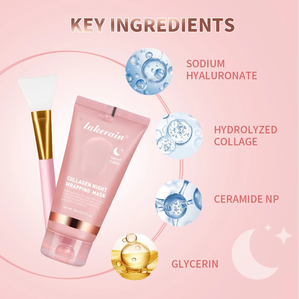 Collagen Night Wrapping Peel Mask With Brush Set