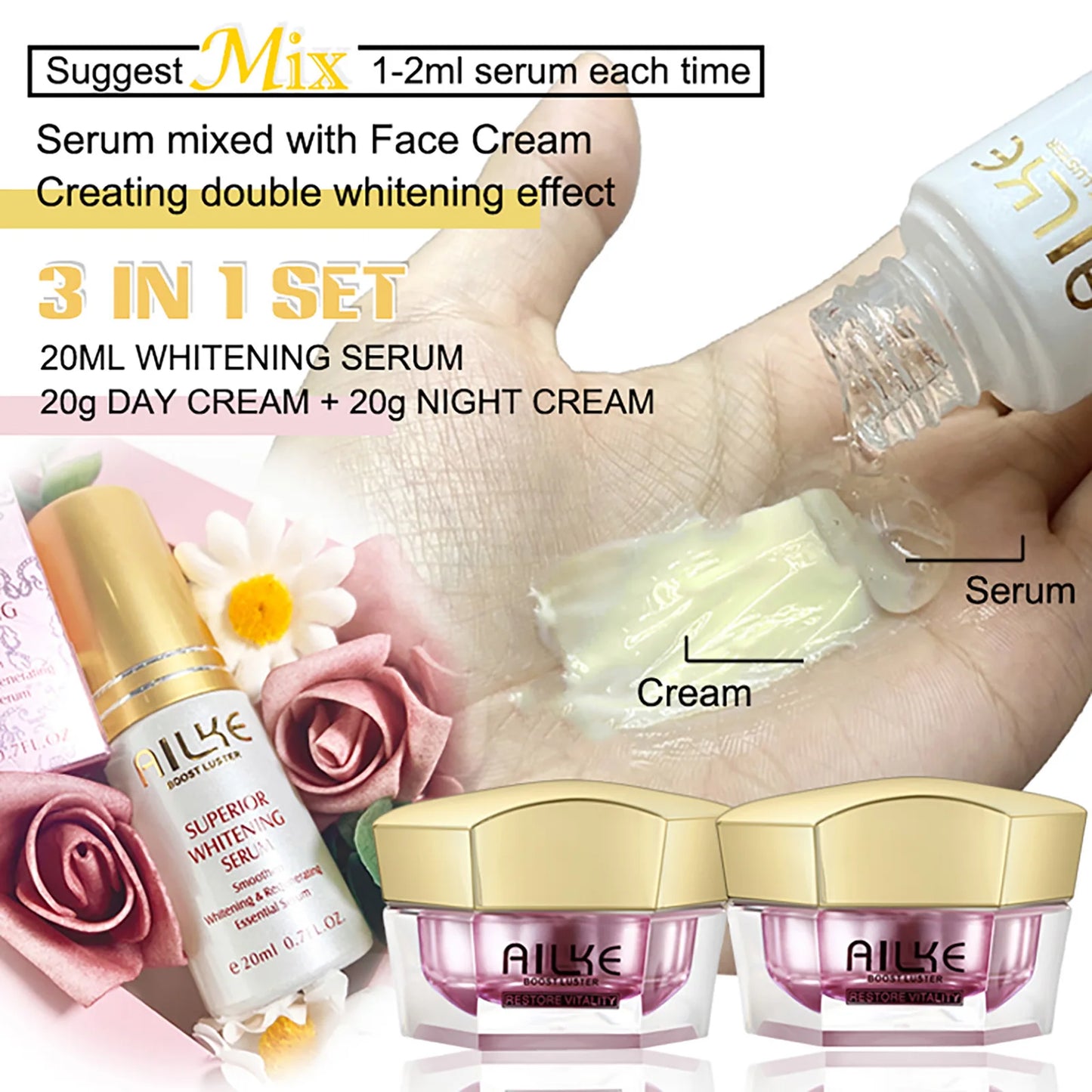 Hyaluronic Face Cream Whitening & Anti-Aging Moisturizer