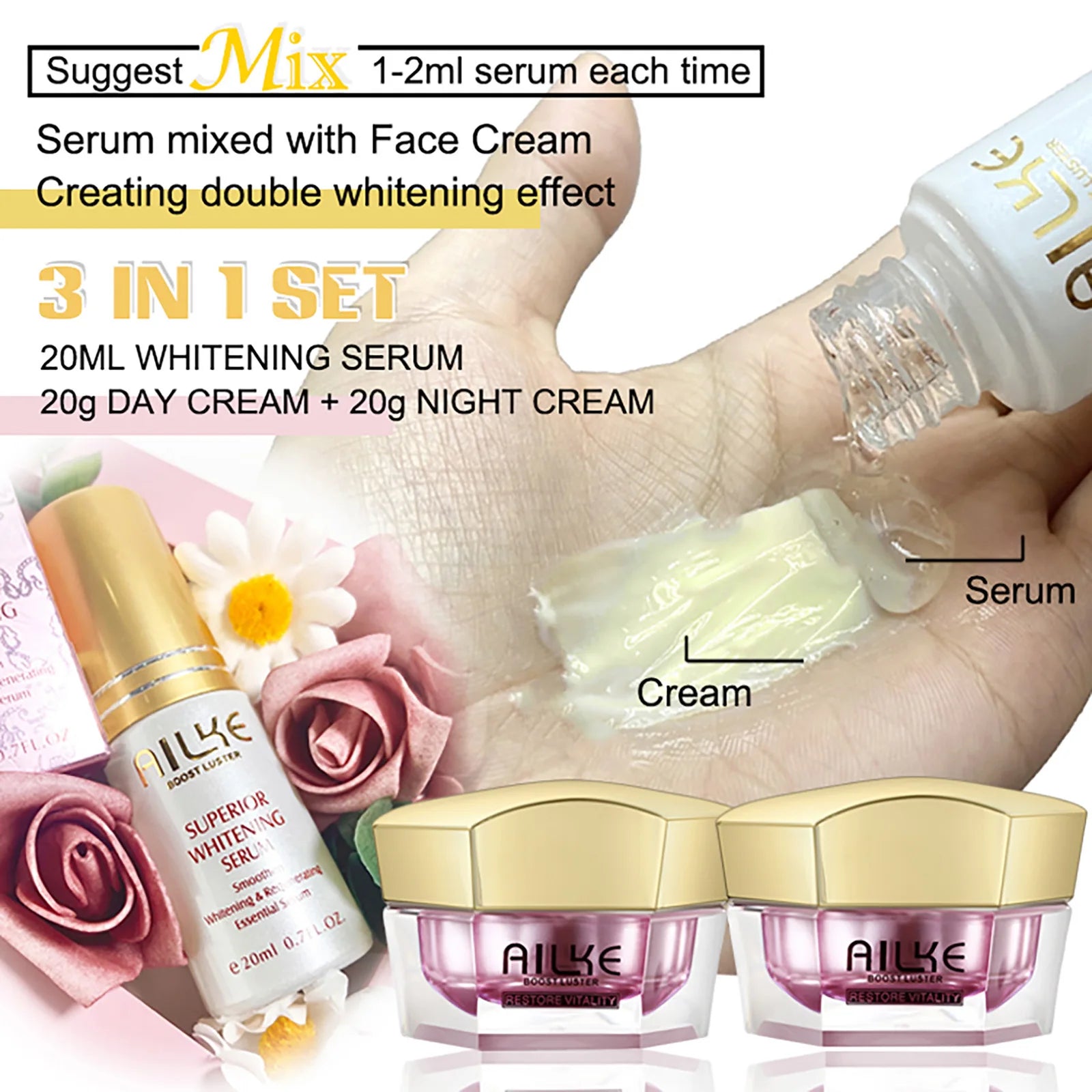Hyaluronic Face Cream Whitening & Anti-Aging Moisturizer