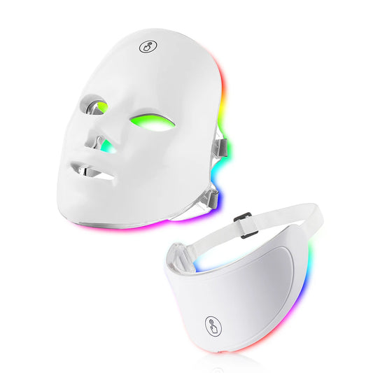 7-Color LED Facial Mask With Neck – Skin Firming Care
