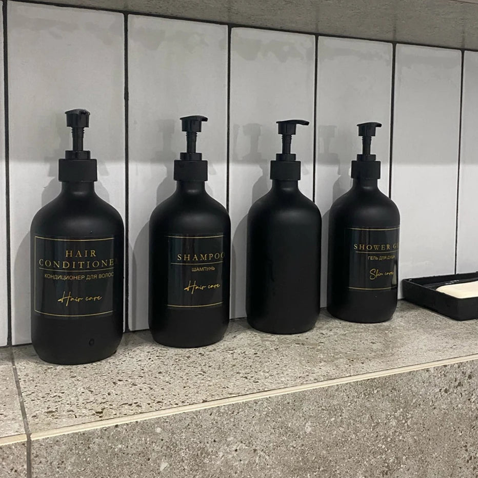 Waterproof Bathroom Dispenser Label Stickers Set