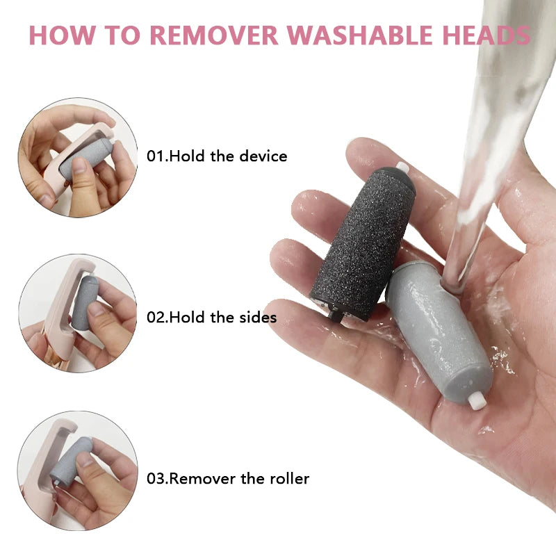 Foot File Replacement Roller Heads Set of 8