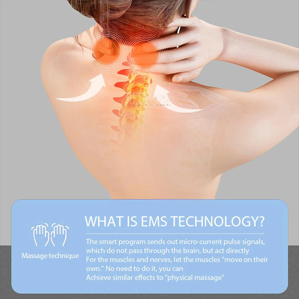 Skin Haven Electric EMS Pulse Neck Massager providing targeted wellness relief with adjustable settings for neck pain and tension.
