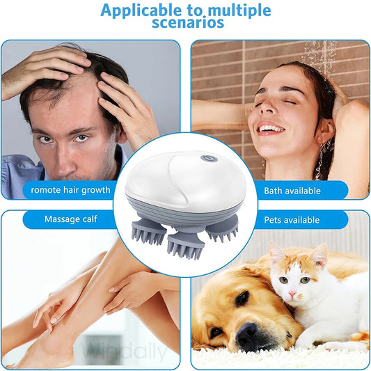Electric Scalp Massager – Deep Kneading & Waterproof