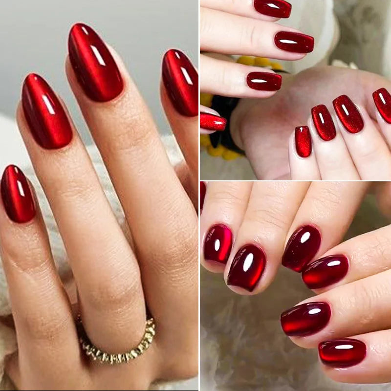 Wine Red Cat Eye Gel Nail Polish – Magnetic 7 ml