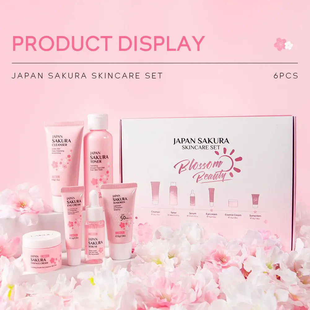 Sakura Face Skincare Set – Hydrating 6-Step Routine