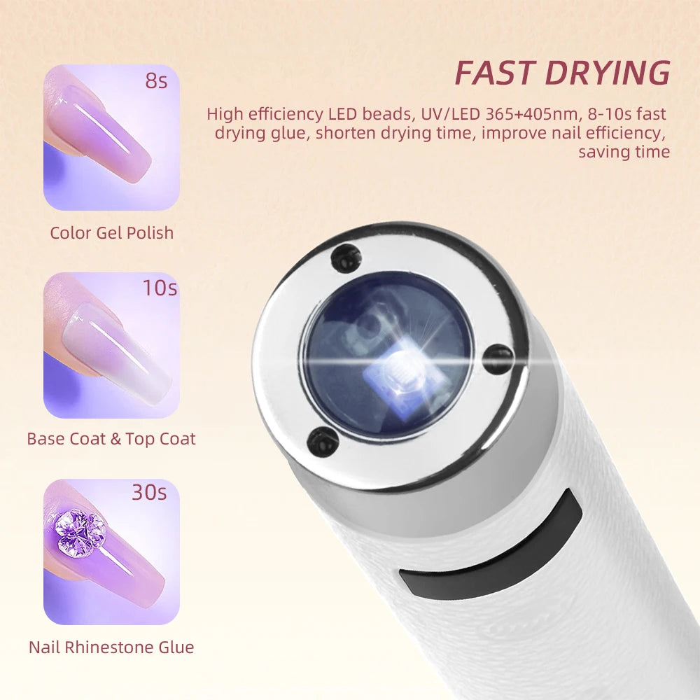 Mini UV LED Nail Dryer Lamp – Rechargeable & Portable