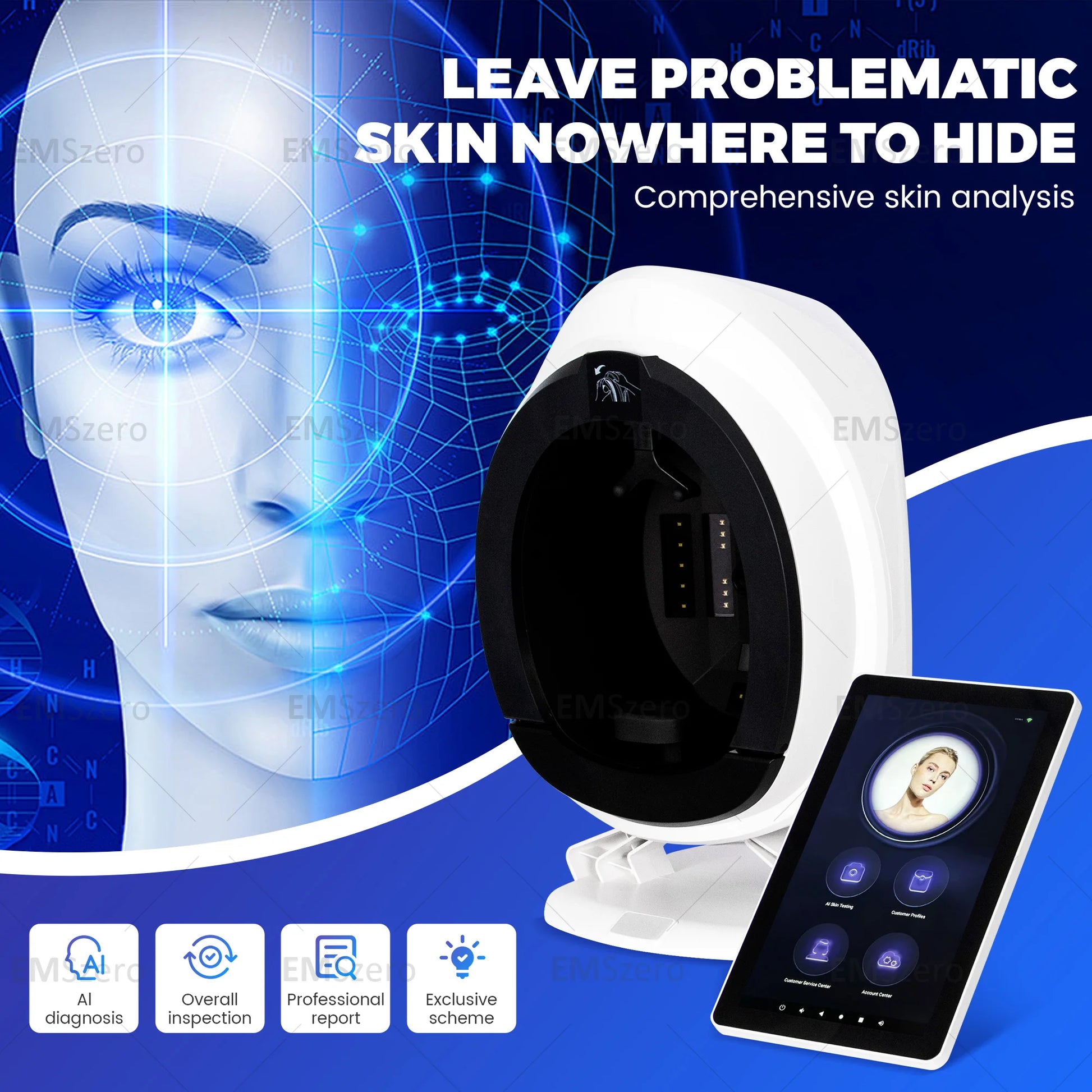 Professional 3D AI Facial Skin Analyzer Machine