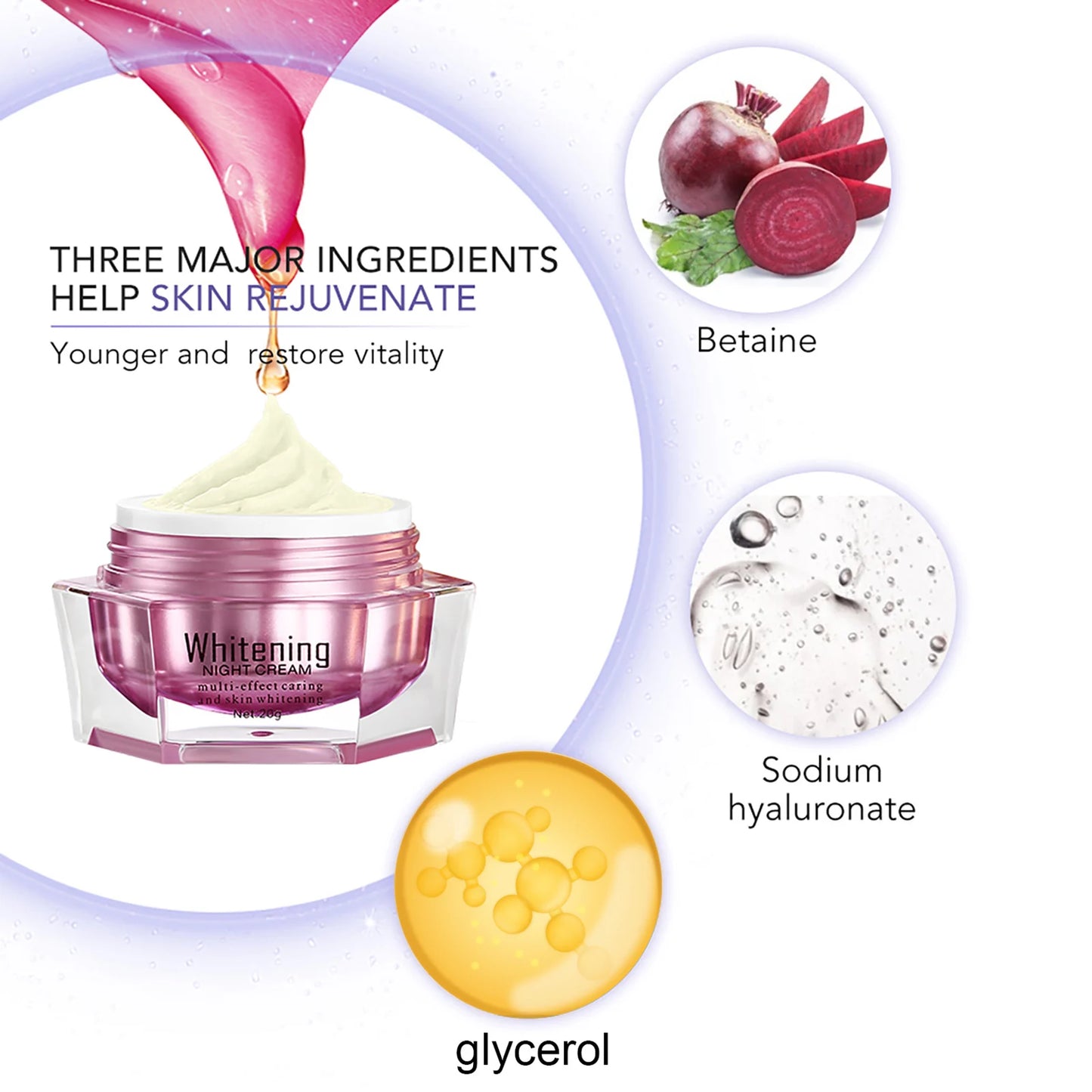 Hyaluronic Face Cream Whitening & Anti-Aging Moisturizer