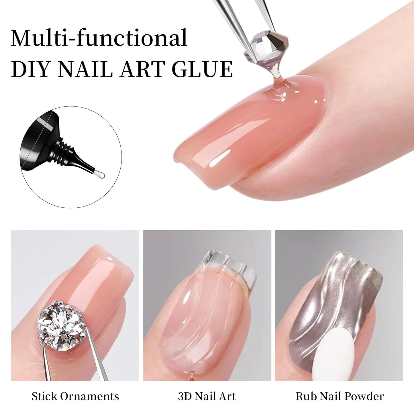 Skin Haven Super Strong Nail Rhinestone Gel Glue 30g for secure nail art and rhinestone adhesion in nail care applications.