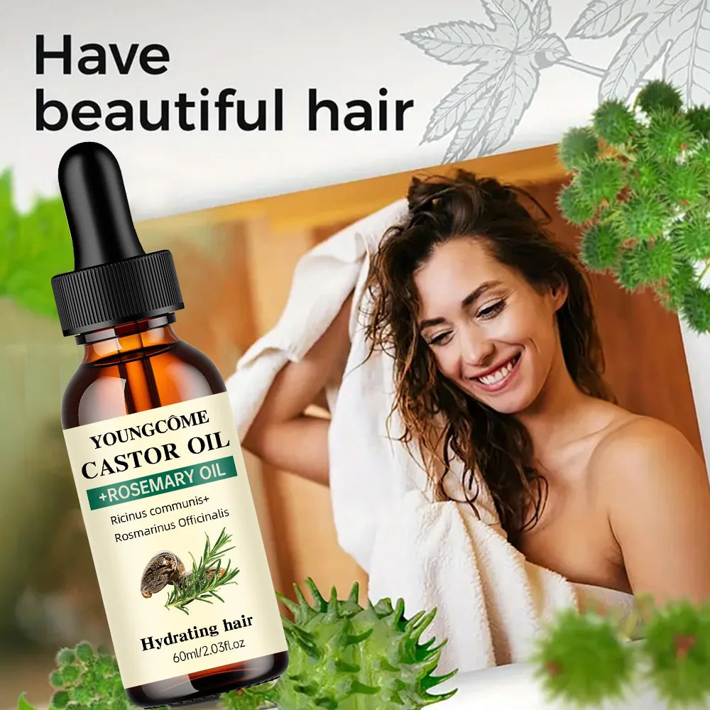Castor & Rosemary Hair Growth Oil – Thicker, Shinier Hair