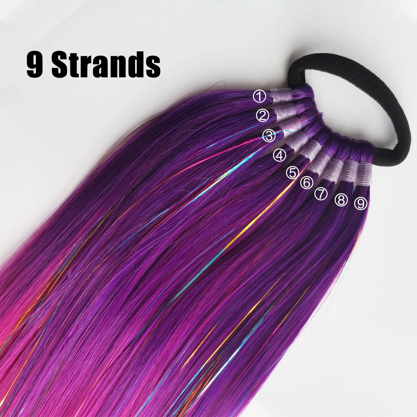 Kids Ombre Tinsel Ponytail Extension With Elastic Tie