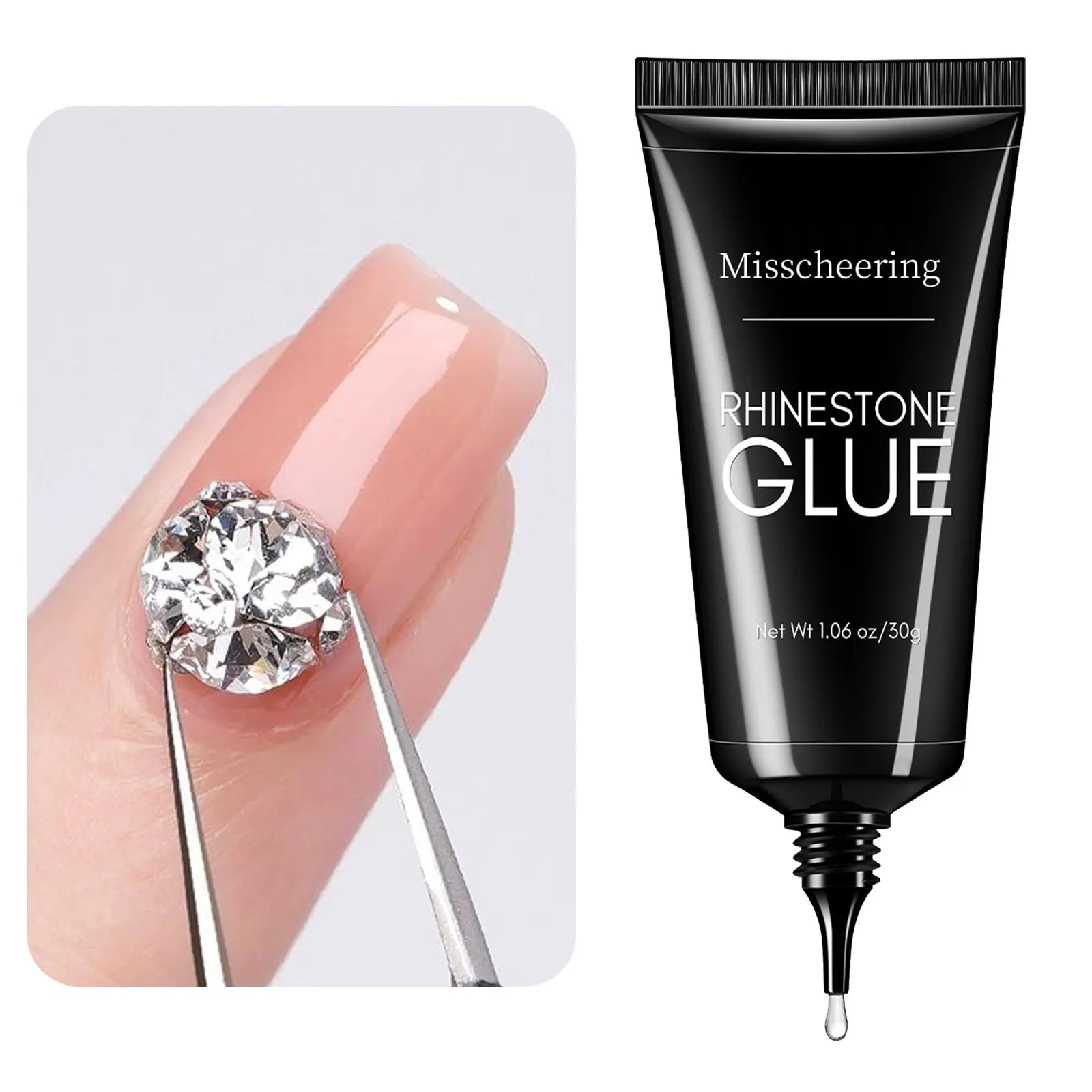 Skin Haven Super Strong Nail Rhinestone Gel Glue in 30g, a clear nail care adhesive with rhinestone-friendly formula.