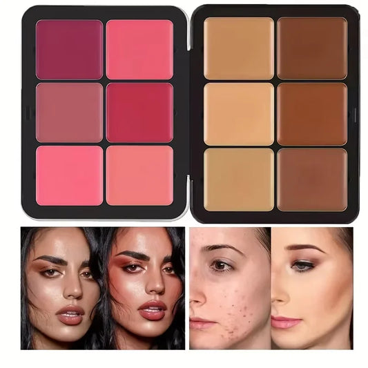 12-Color Concealer & Blush Palette for Face Contouring