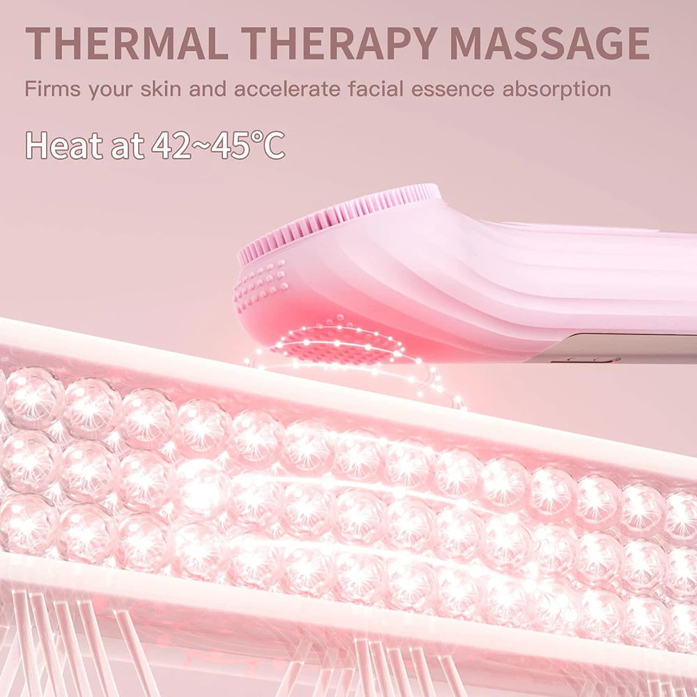 Sonic Silicone Facial Cleansing Brush With Heat Massage