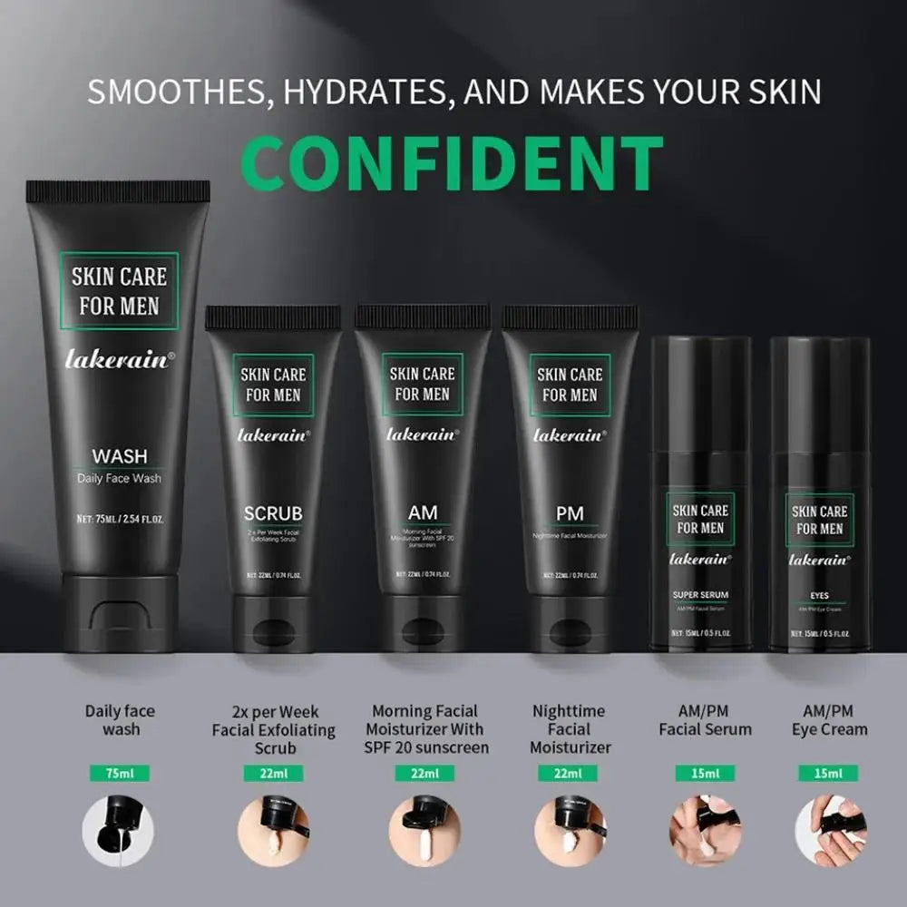 Men’s Skincare Set With Face Wash, Serum & Moisturizers
