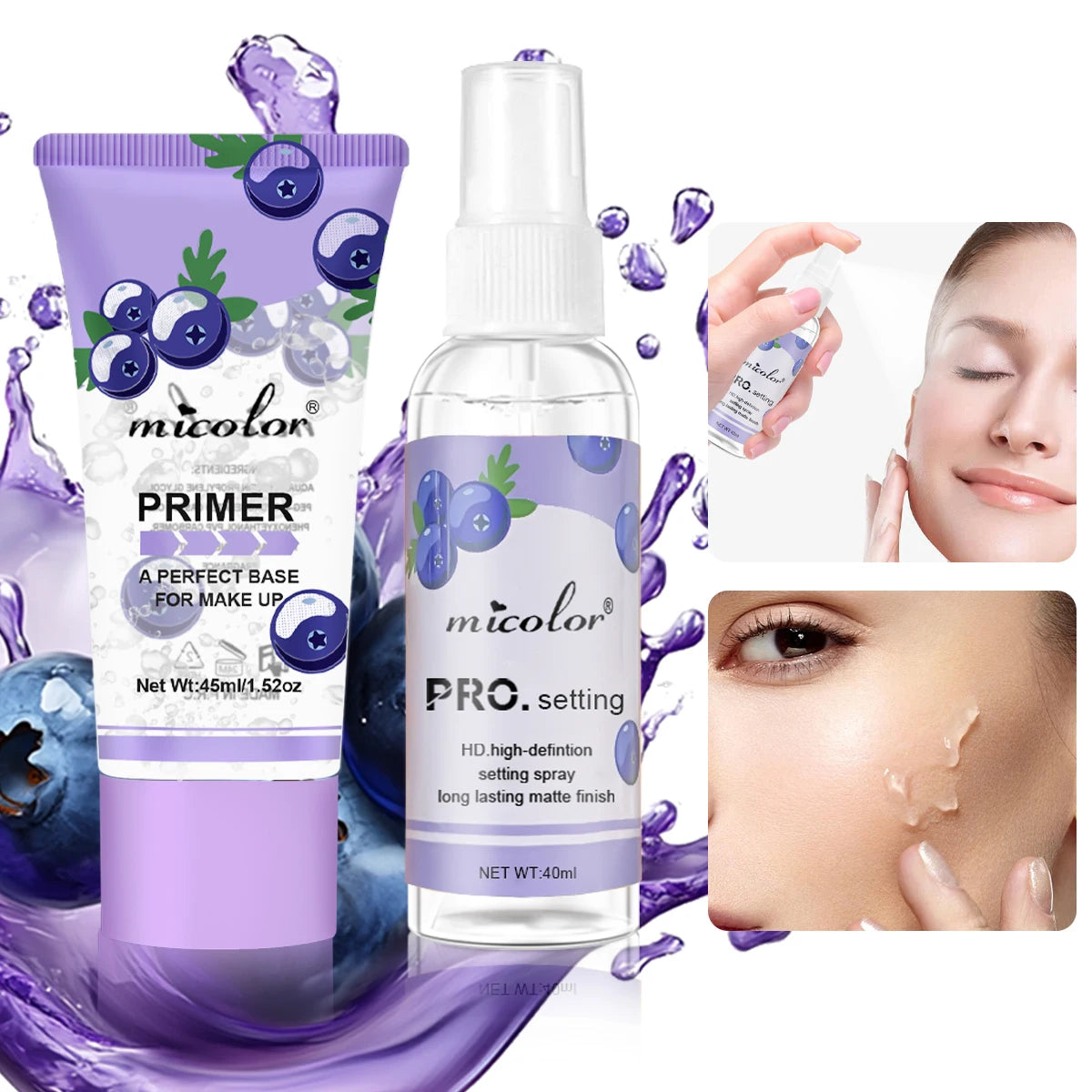 Makeup Primer & Setting Spray Set For Smooth, Lasting Wear