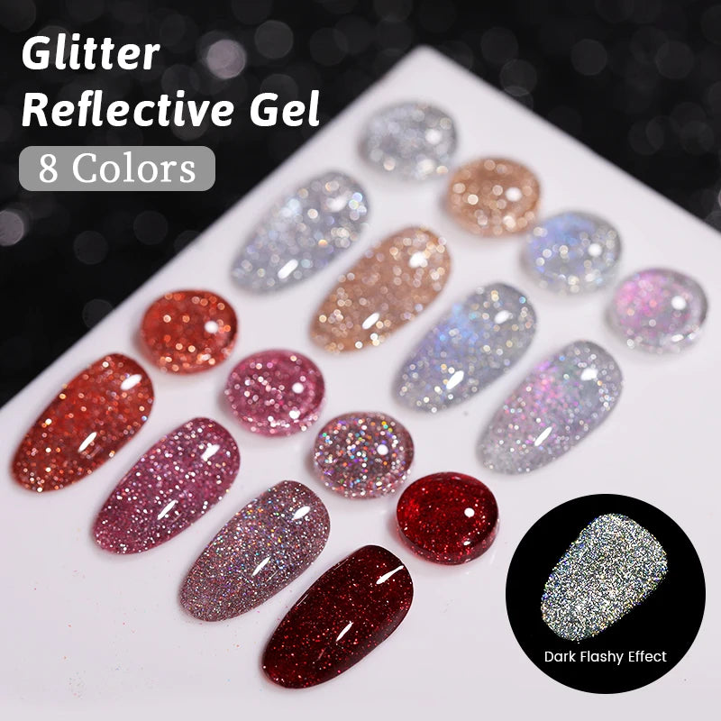 Reflective Glitter Gel Nail Polish 15 ml – Soak Off UV/LED