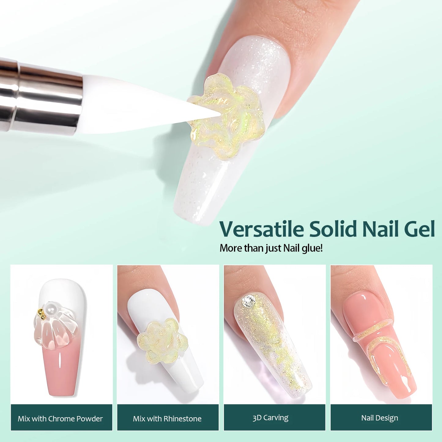 Solid Nail Gel Glue for Press-On Nails Strong Hold 20g
