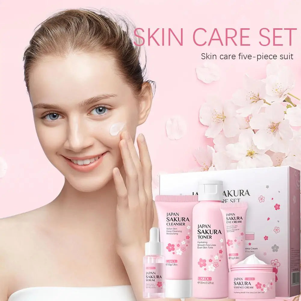 Sakura Facial Skincare Set – Hydrating Cherry Blossom Kit