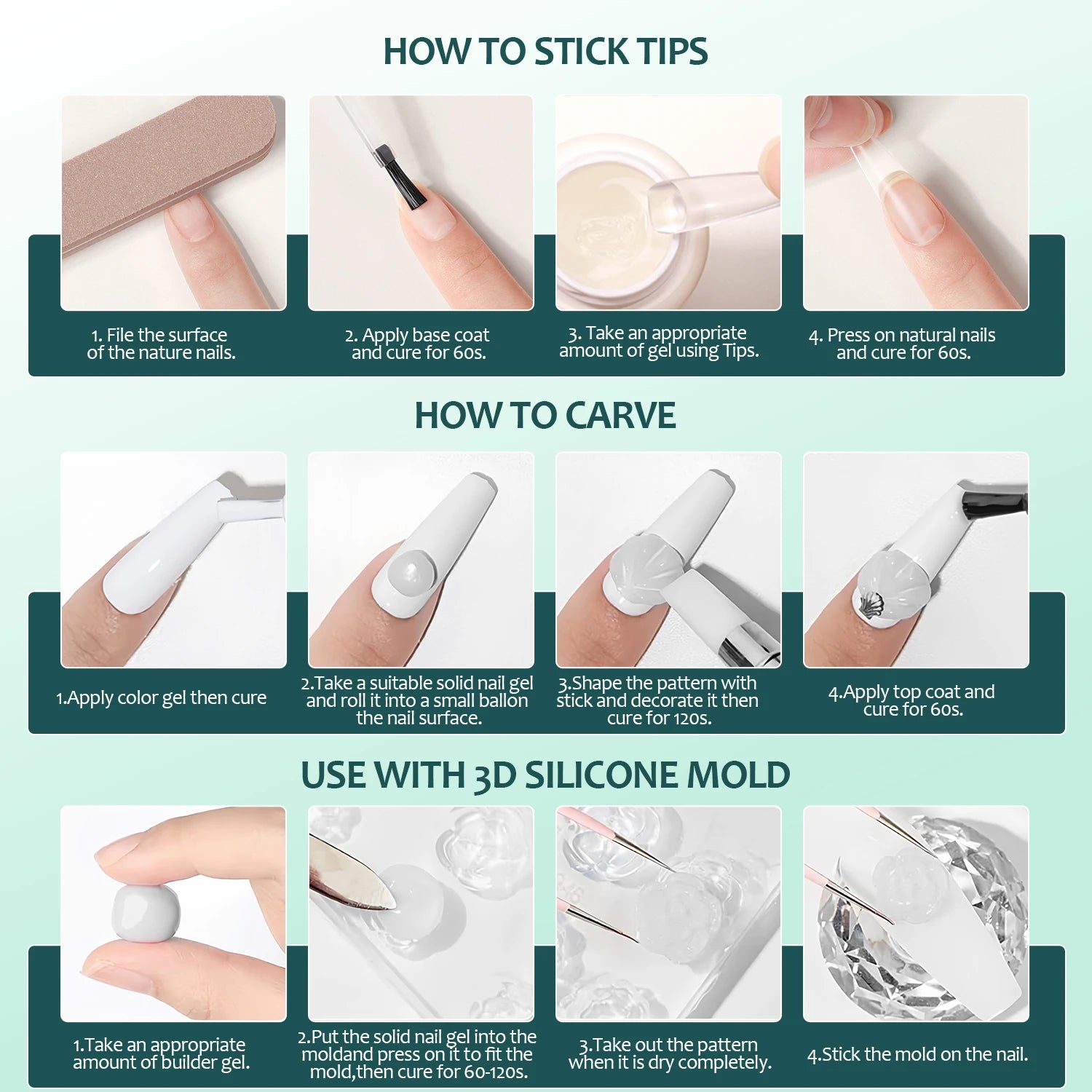 Solid Nail Gel Glue for Press-On Nails Strong Hold 20g