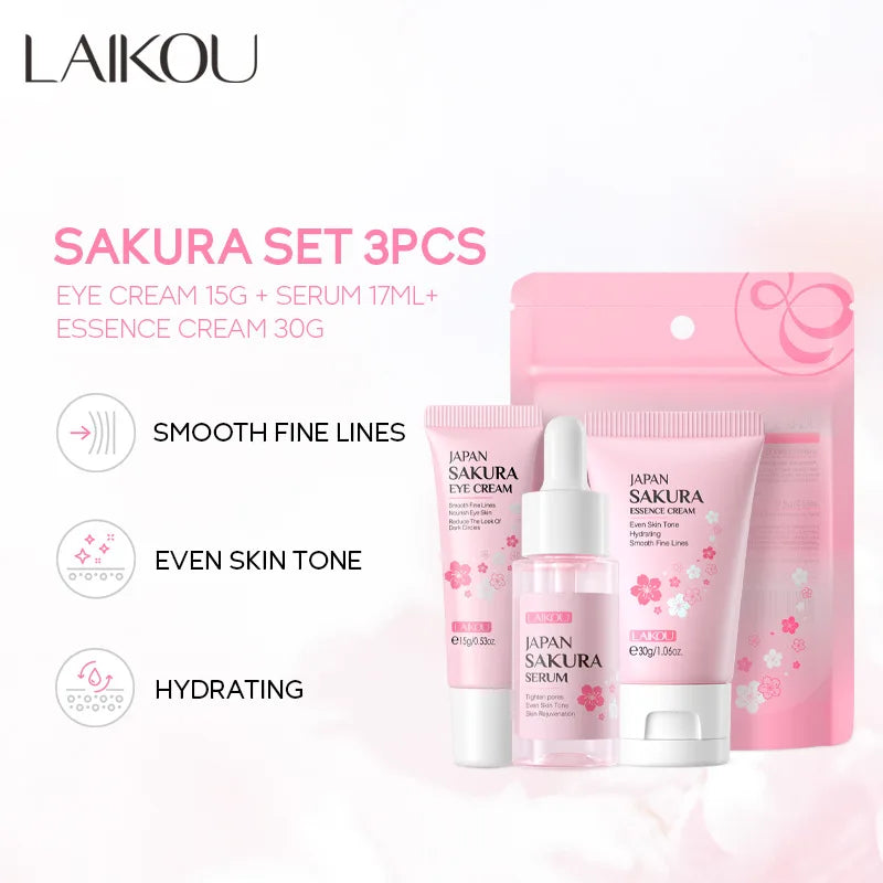 Vitamin C Sakura Facial Skincare Set – Hydrating Trio