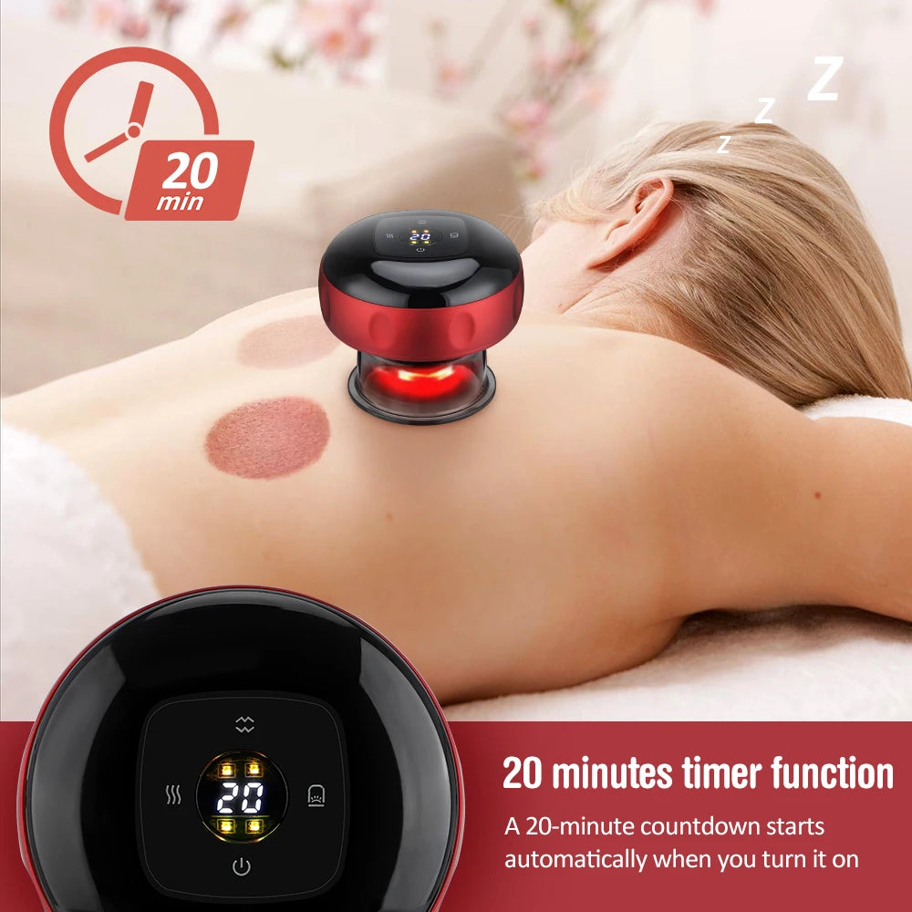 Electric Cupping Massager With Heating & Red Light
