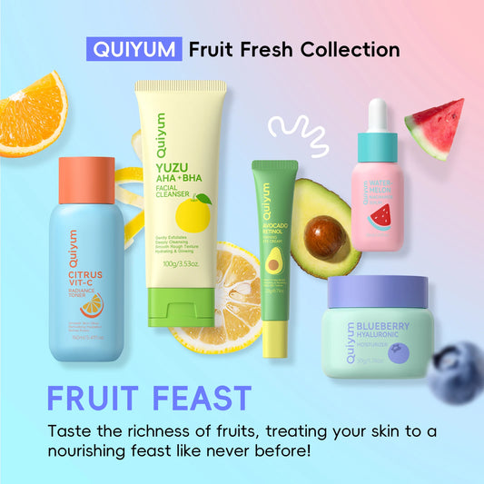 Fruit-Infused 5-Piece Facial Skincare Set for Radiant Skin