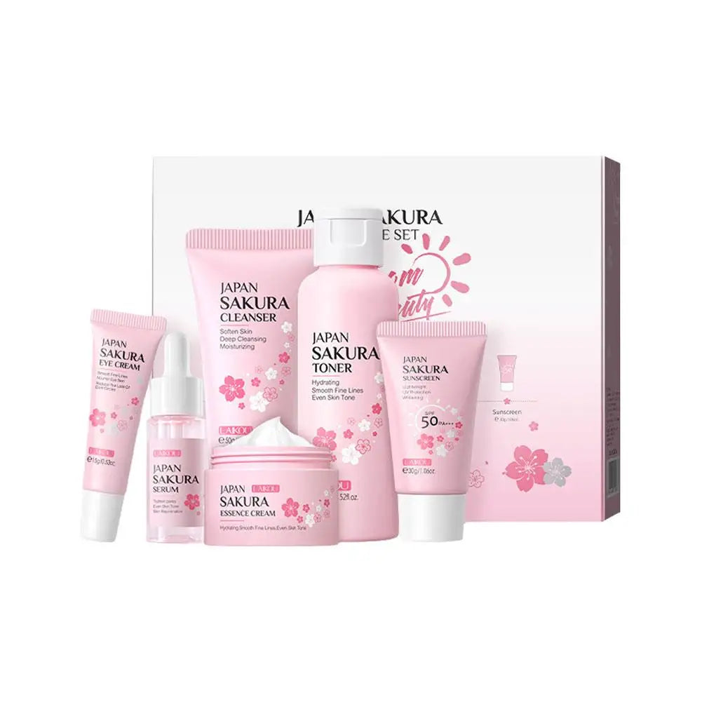 Sakura Face Skincare Set – Hydrating 6-Step Routine