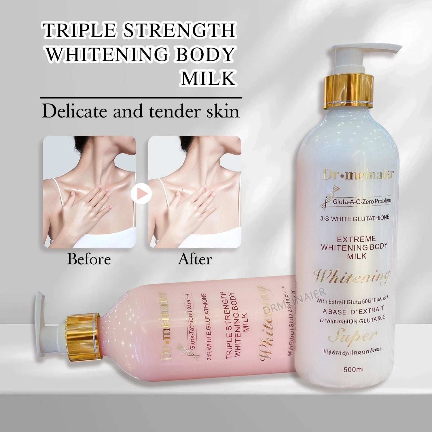 Glutathione Brightening Body Lotion With 24K Gold