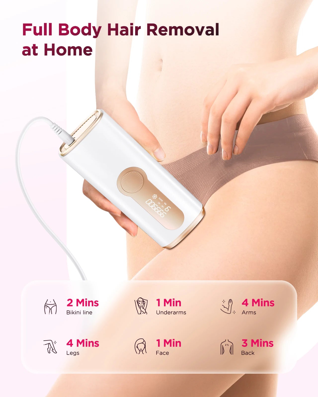 IPL Laser Hair Removal Device – 999,900 Flashes, At-Home Use