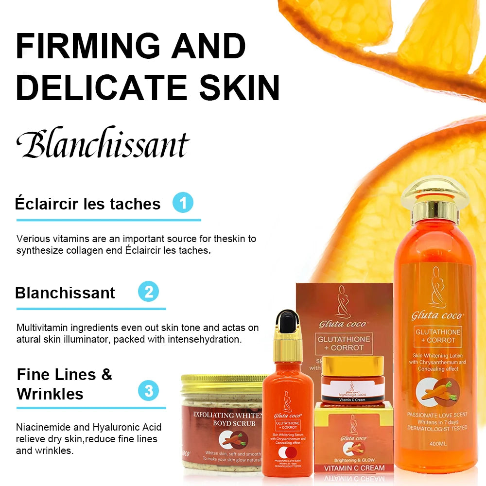 Skin Haven Gluta Master Brightening Skincare Set with multiple bottles and containers for enhanced skin radiance and glow.