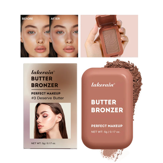 Matte Powder Bronzer & Highlighter Palette for Face