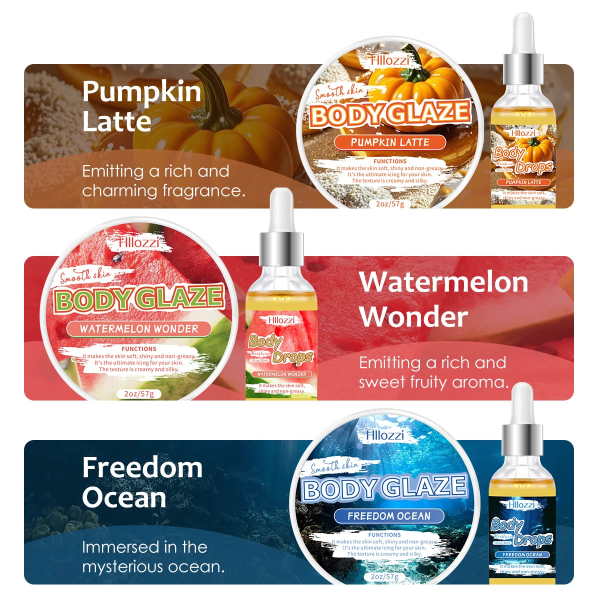 Hydrating Body Glaze & Oil Duo – Non-Greasy Moisture