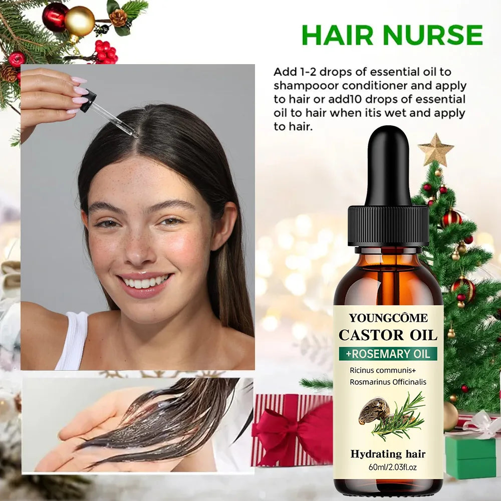 Castor & Rosemary Hair Growth Oil – Thicker, Shinier Hair