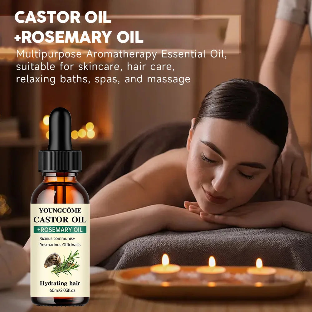 Castor & Rosemary Hair Growth Oil – Thicker, Shinier Hair