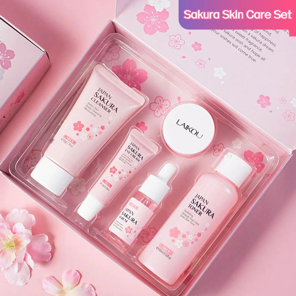 Sakura Facial Skincare Set – Hydrating Cherry Blossom Kit