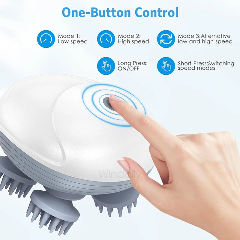 Electric Scalp Massager – Deep Kneading & Waterproof