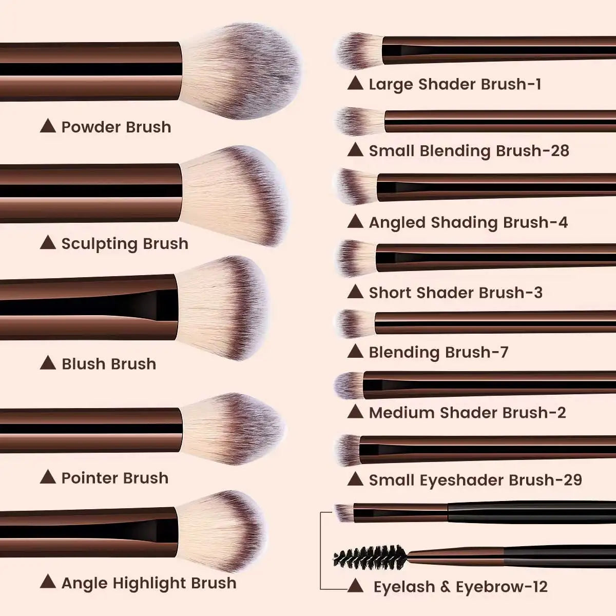 13-Piece Makeup Brush Set for Face and Eyes