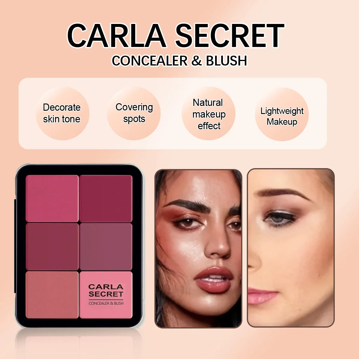 12-Color Concealer & Blush Palette for Face Contouring