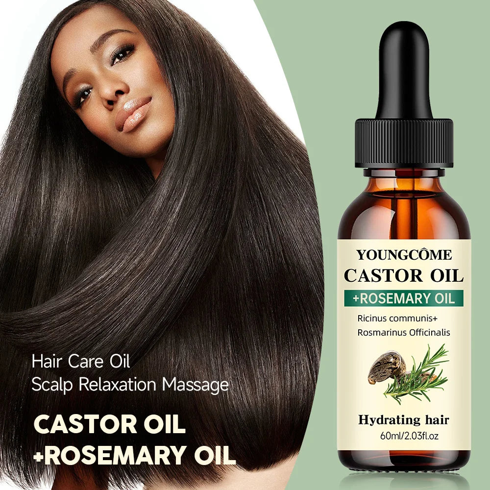 Castor & Rosemary Hair Growth Oil – Thicker, Shinier Hair