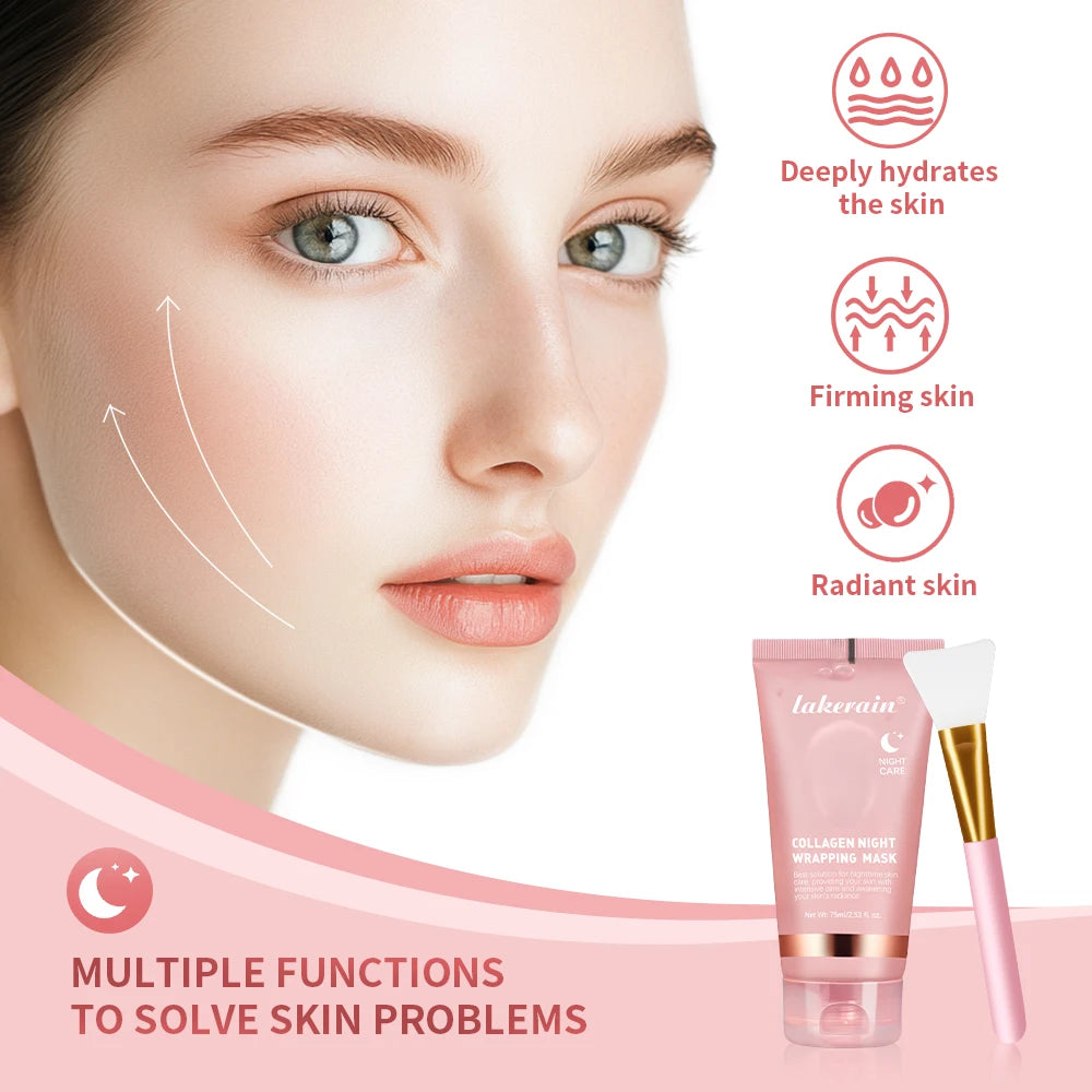 Collagen Night Wrapping Peel Mask With Brush Set