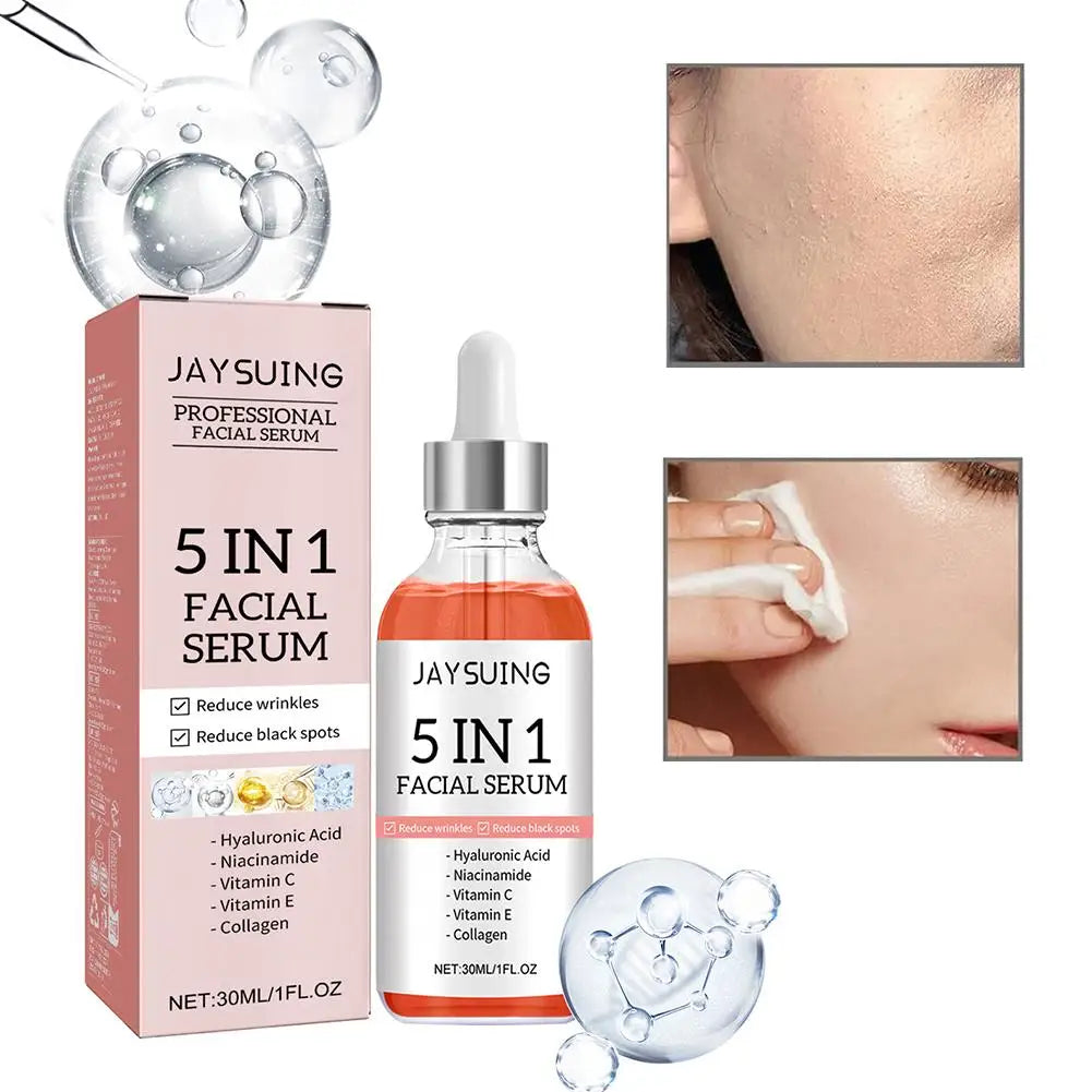 Skin Haven Glow & Firm Facial Serum bottle with dropper, showcasing sleek skincare packaging on a neutral background.