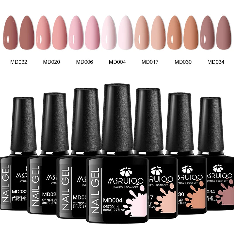 7-Piece Gel Nail Polish Set For Long-Lasting Manicures