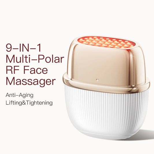 RF EMS Facial Lifting Device – 3-Color LED Skin Tightener