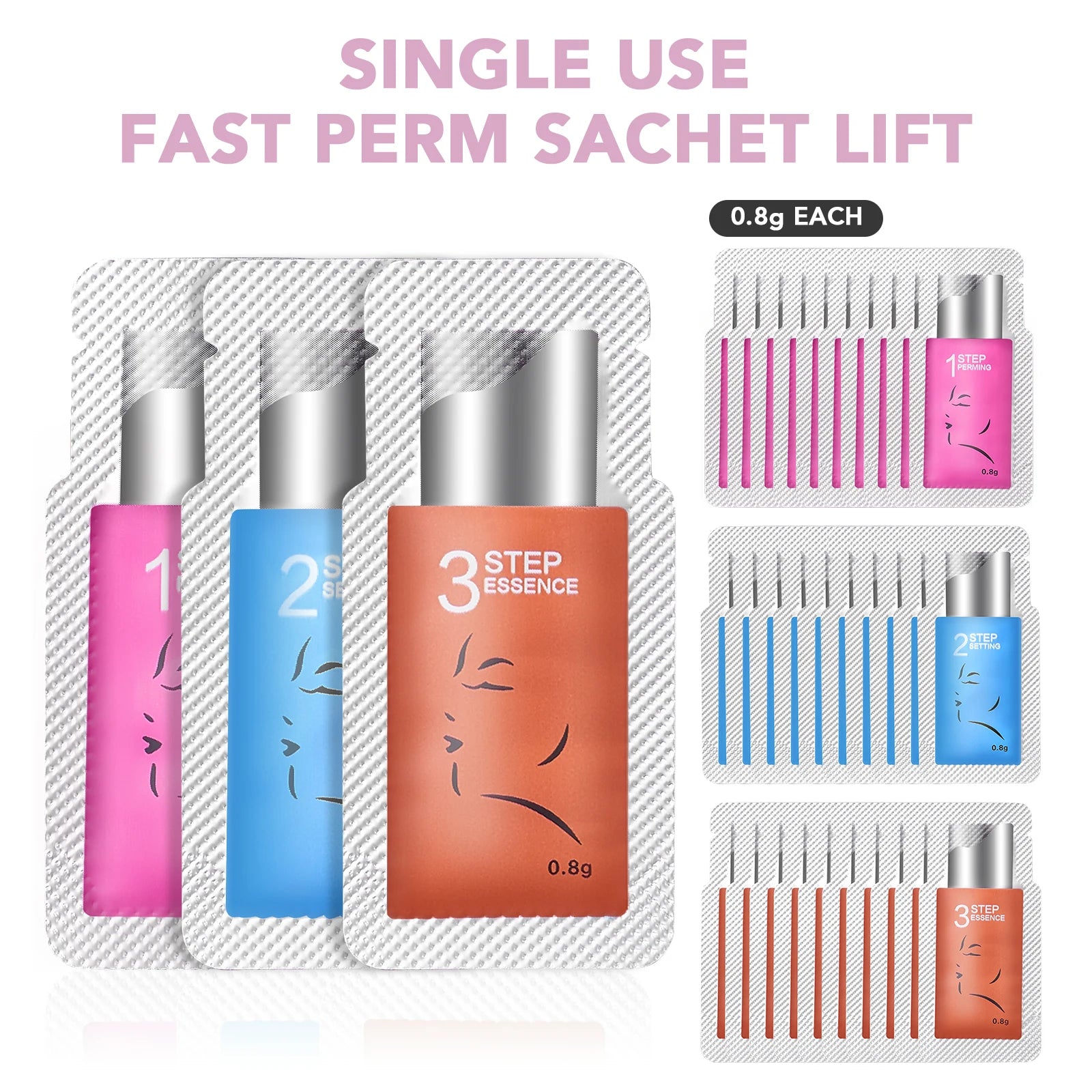 Lash Lift Perm Kit Sachets – 10-Pack Quick Setting